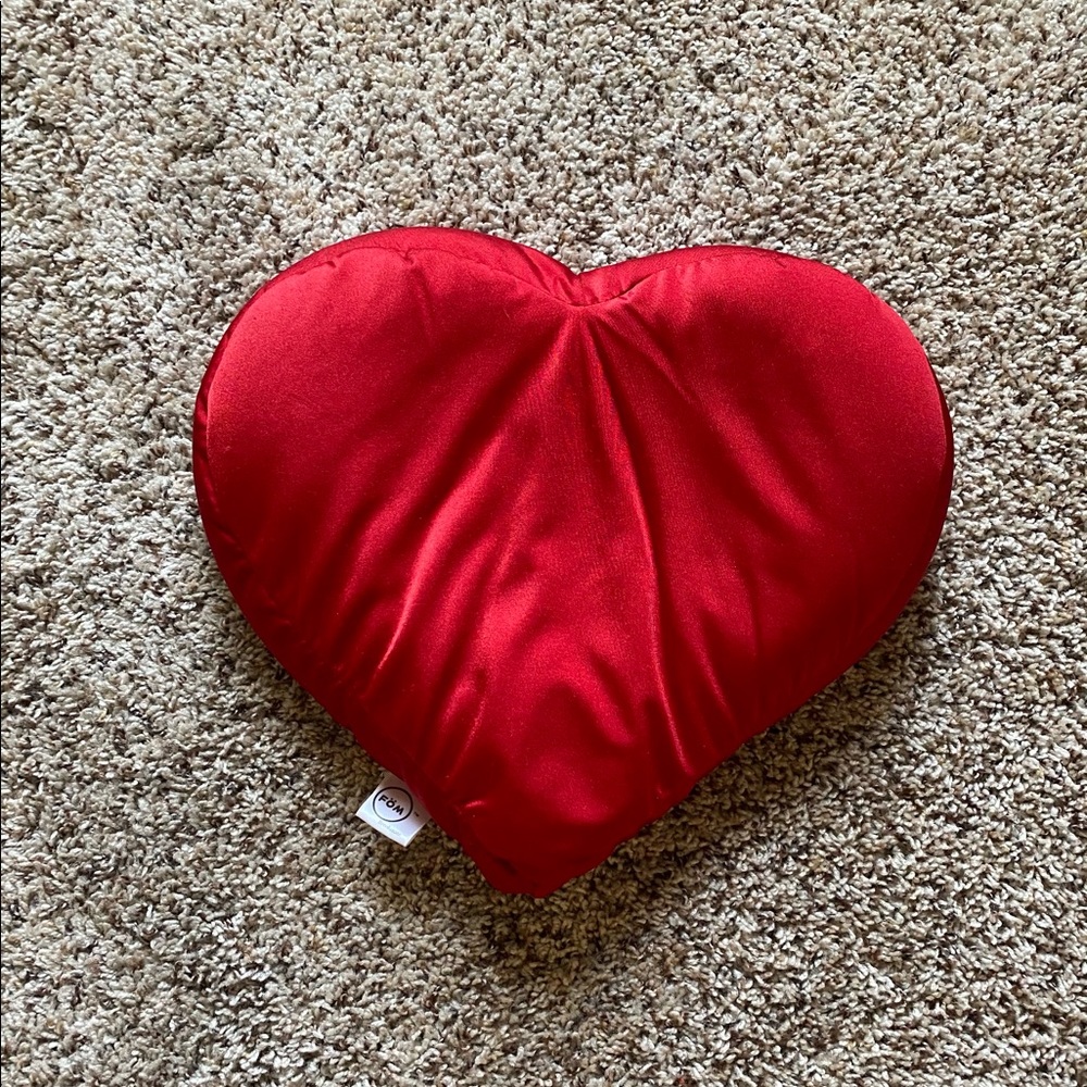 Brookstone Beaded Red Heart Pillow